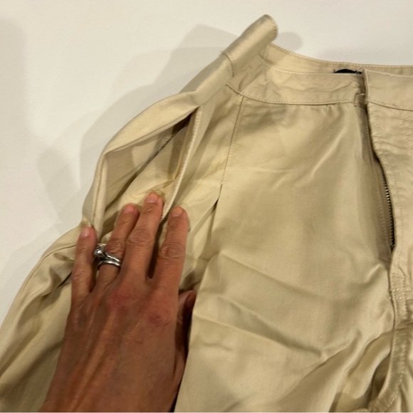 Forever 21 wide leg pleated front khaki pants large like new - Picture 5 of 9